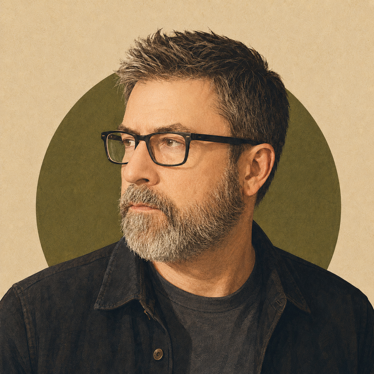 Stylized portrait of Dan Ross